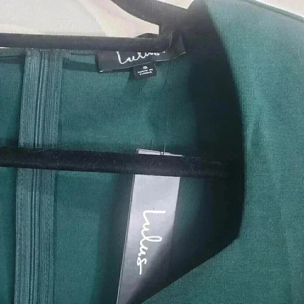 NWT Lulu's Desires of the Heart Emerald Green Long Sleeve Skater Dress small - Picture 7 of 12